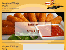 Tablet Screenshot of maynardvillagepizza.biz